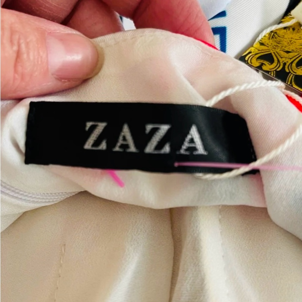ZAZA Woman’s Pop Culture White Mini Dress with Spaghetti Straps size Medium - Picture 6 of 9